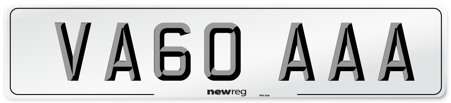 VA60 AAA Number Plate from New Reg